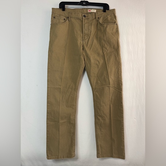 Wrangler Men's Khaki Slim Straight Jeans Size 36x30 - Picture 1 of 5